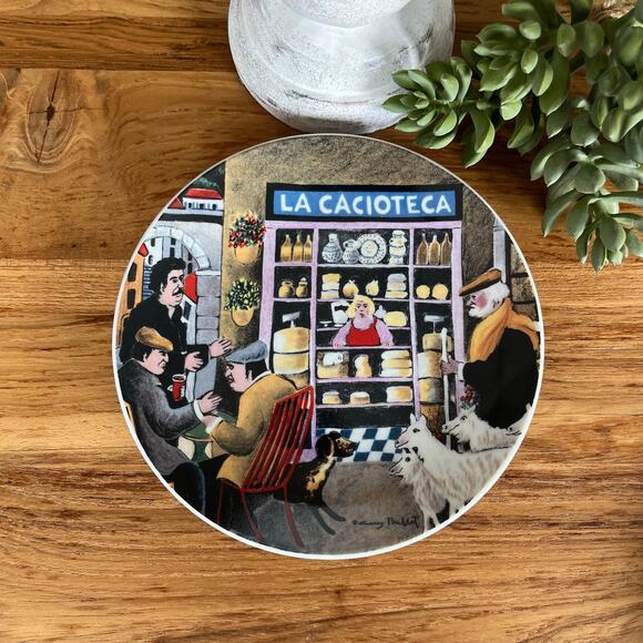 Guy Buffet Italian Village Plates Set of 6 Santa Barbara Ceramic w Box Unused - Picture 4 of 13